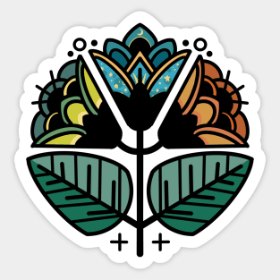 Triple flower design by brambleghost Sticker